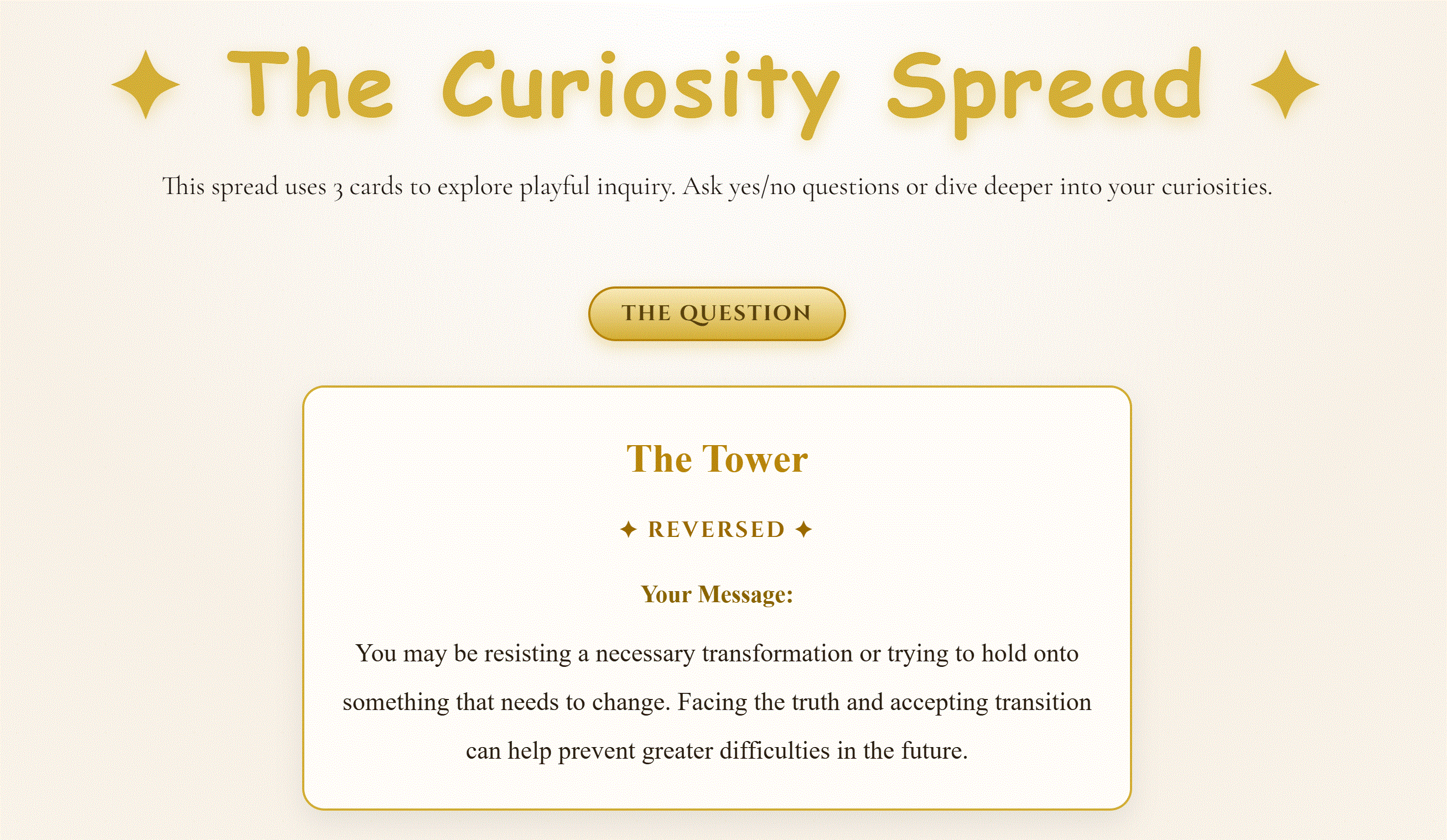 Tarot Guide Curiosity Spread redesign