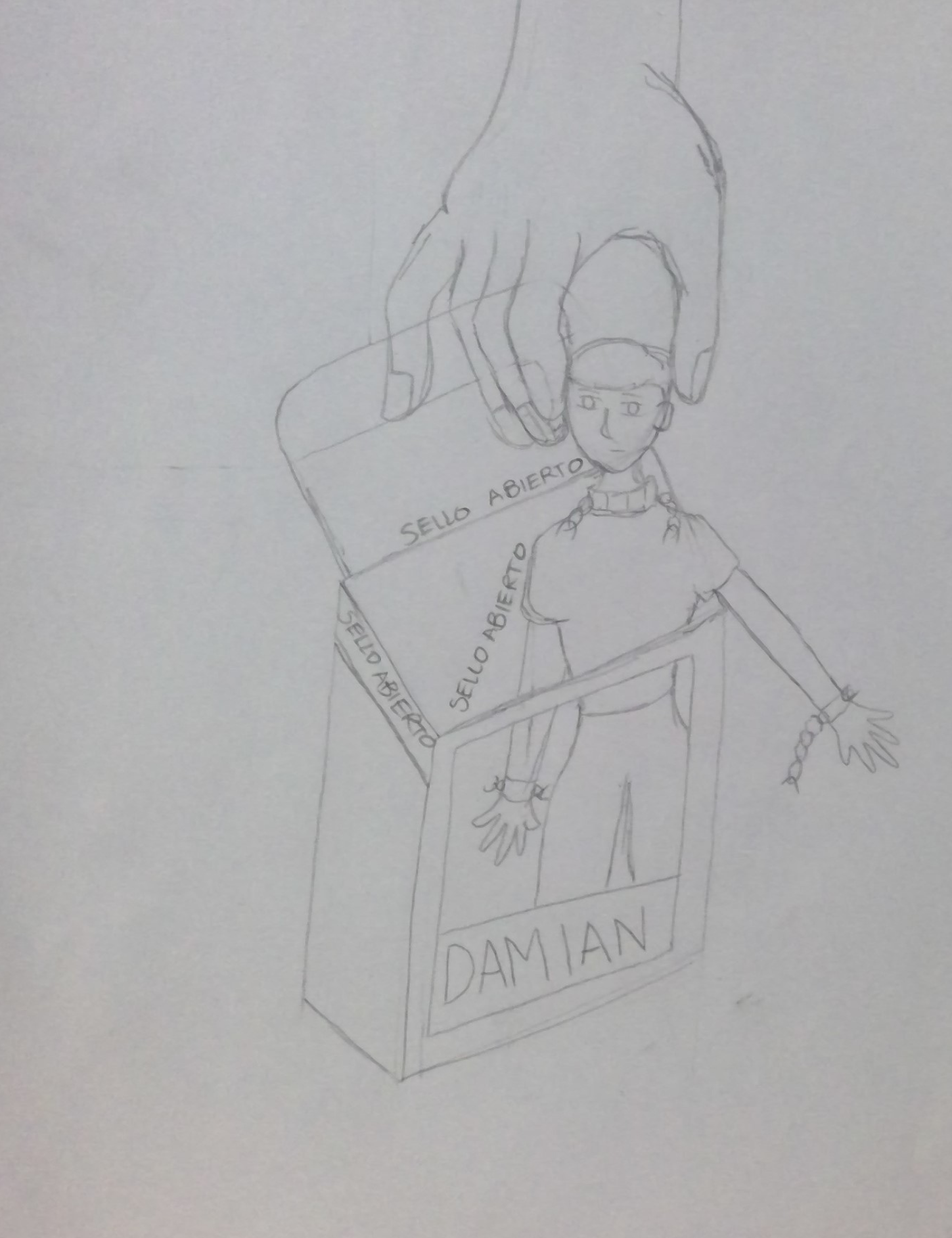 La madre sostuvo el muñeco de Damian entre sus manos.